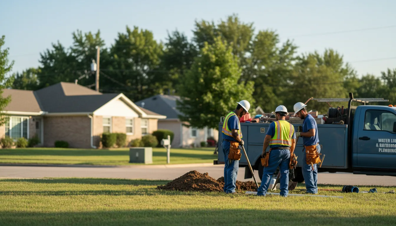 Residential water line and bathroom plumbing service in Stout, OH
